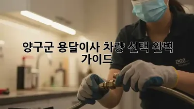 양구군 용달이사? 차량 선택 완벽 가이드!