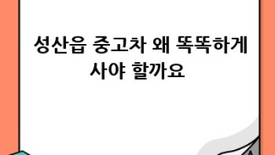 🚗 제주 성산읍 중고차 구매, 믿고 사는 꿀팁! 🍯